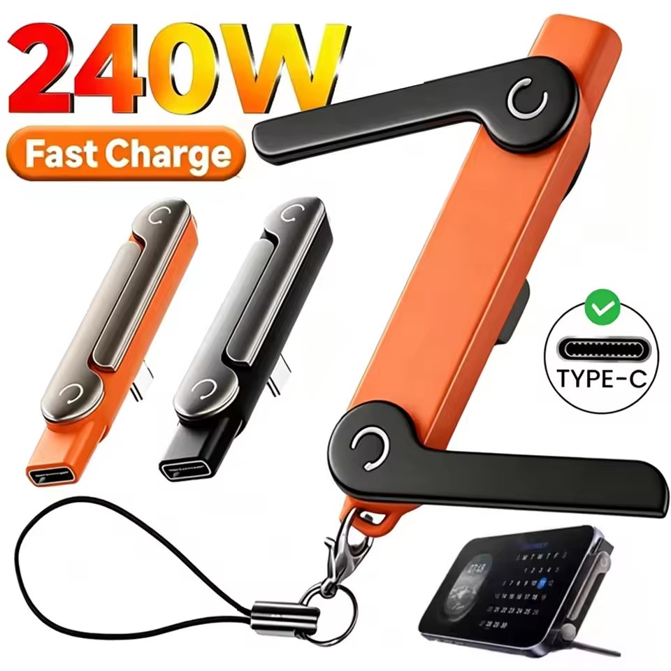 Type 2 Charger - 1/2/3個入り Type-C 携帯電話充電スタンドアダプター 240W 急速充電 OTG