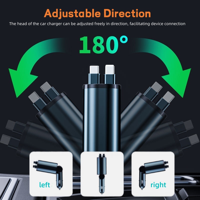 4 in 1格納式カーチャージャー、デュアルUSB Type - Fast Ev Charger のレビューと価格